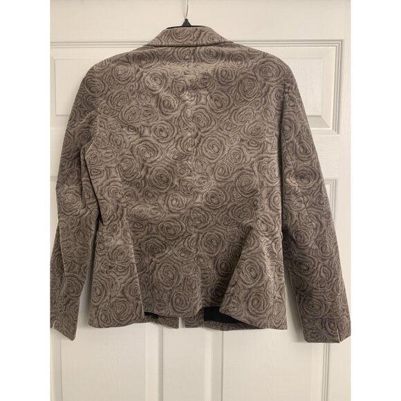 Jones NY Velvet Floral Cropped Button Up Blazer Size S - Picture 3 of 7